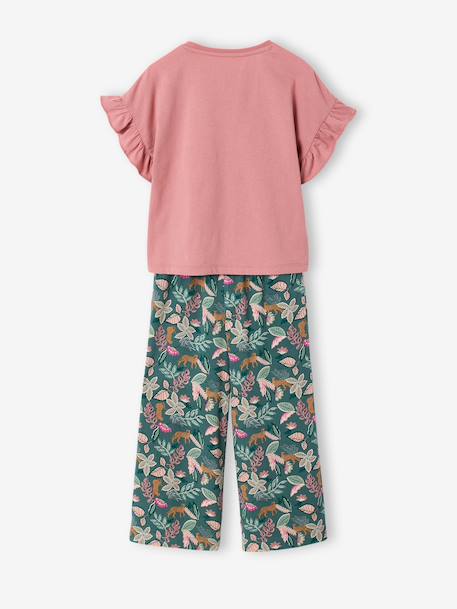 Ensemble T-shirt pantalon large fille blush+écru 4 - vertbaudet enfant 