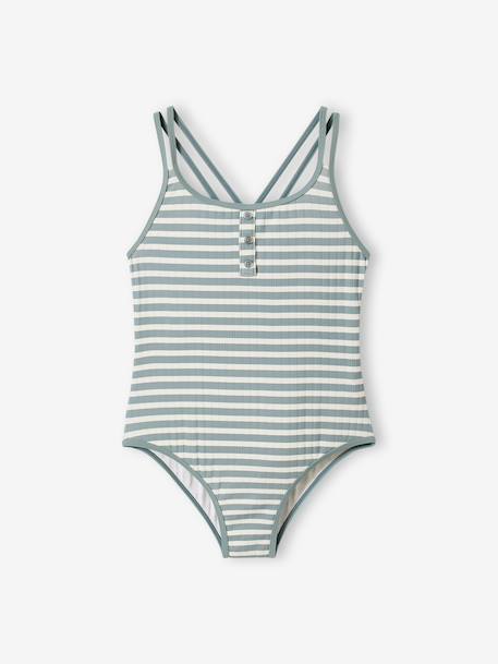 Fille-Maillot de bain 1 pièce rayures
