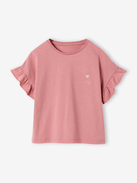 Ensemble T-shirt pantalon large fille blush+écru 2 - vertbaudet enfant 