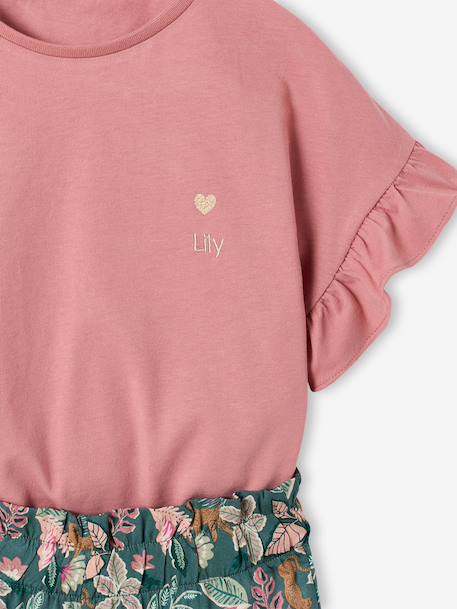Ensemble T-shirt pantalon large fille blush+écru 5 - vertbaudet enfant 