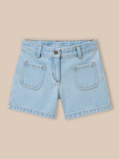 Short en denim avec bouton et fermeture éclair bleu - Boboli