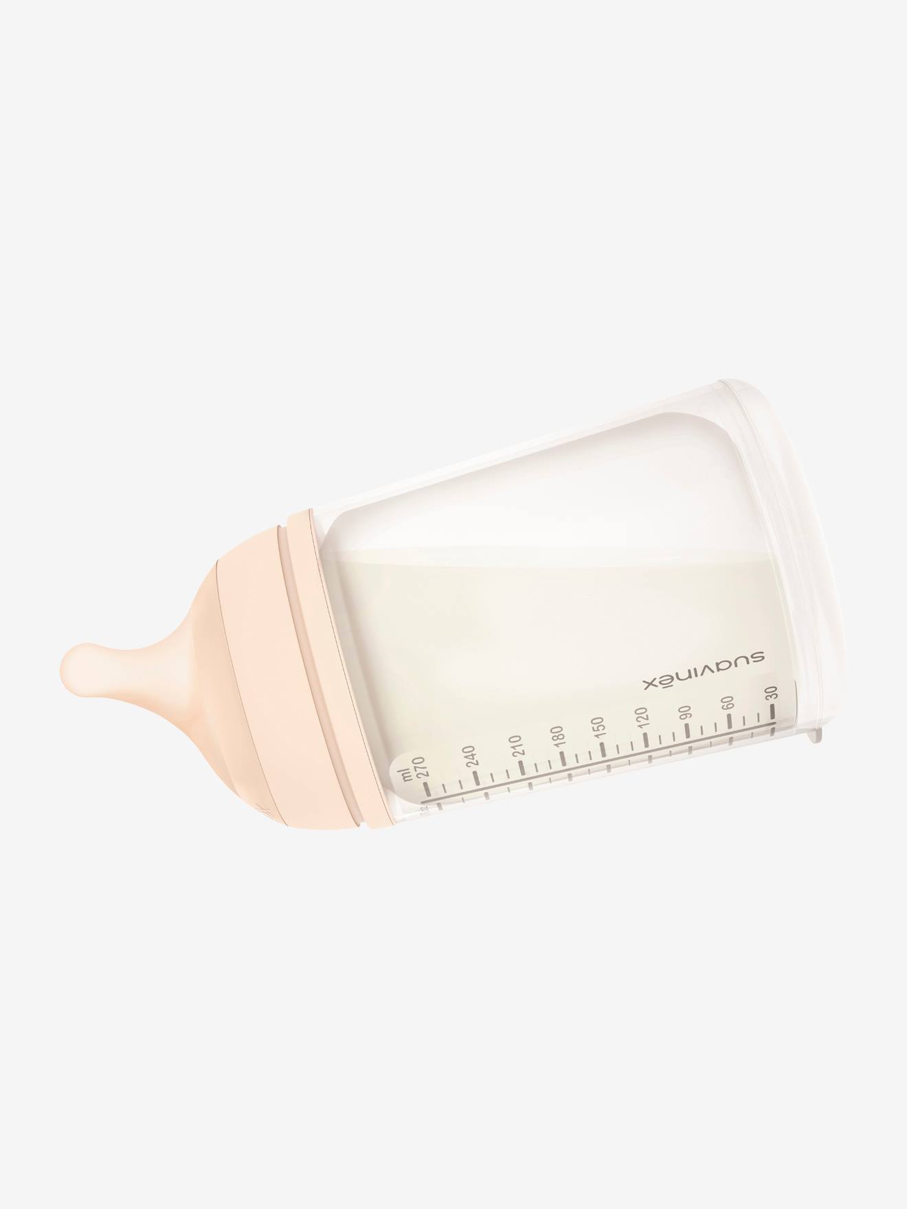 Starter Set Biberon Zero.Zero 180ml rose clair uni avec decor (Suavinex) - Image 1