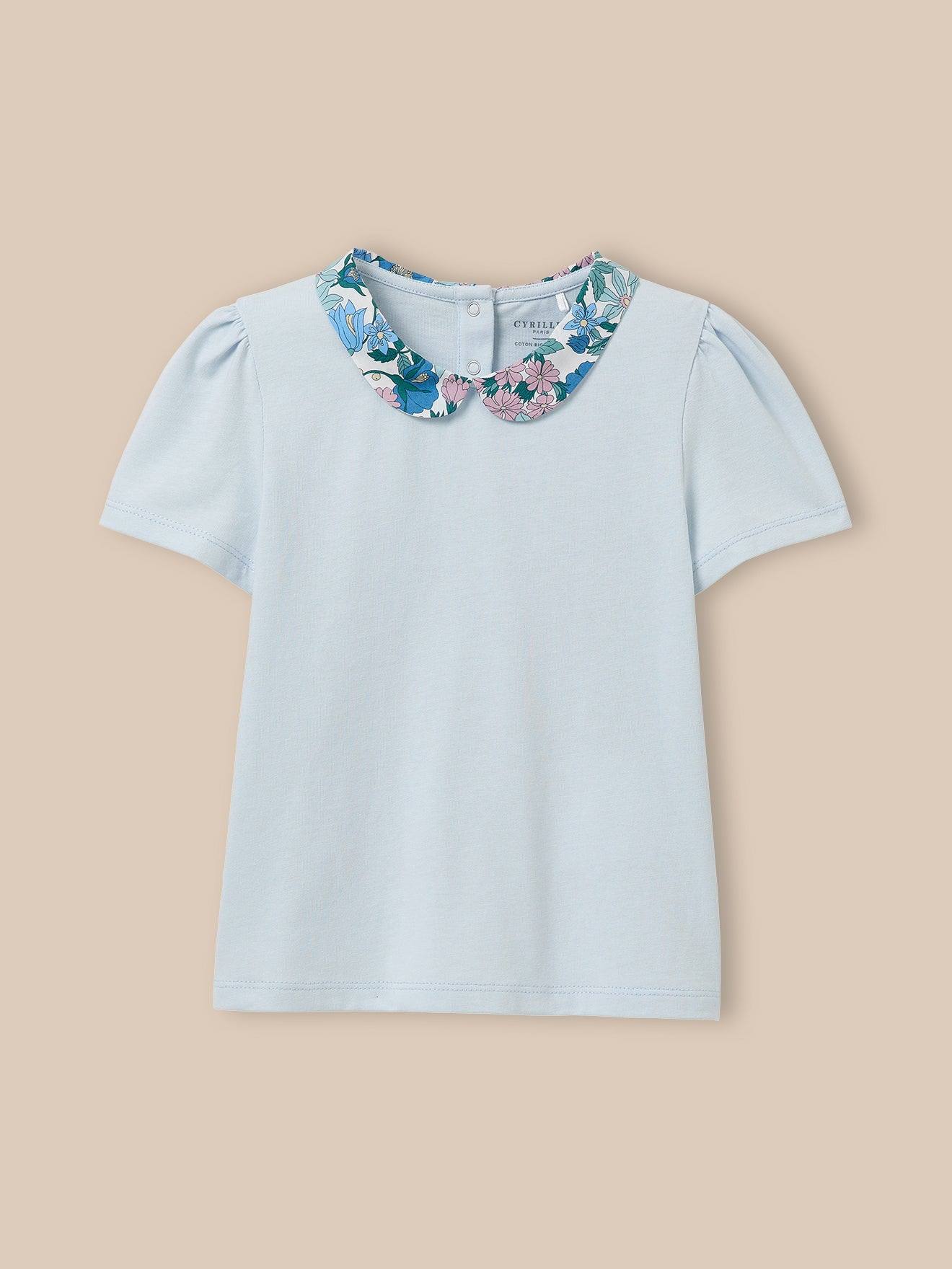 T-shirt Col En Tissu Liberty Fille - Coton Biologique Liberty Clara Bell 20 €
