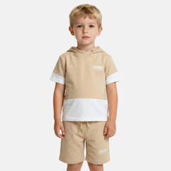 -Ensemble  garcon - sweat à capuche manches courtes et bermuda