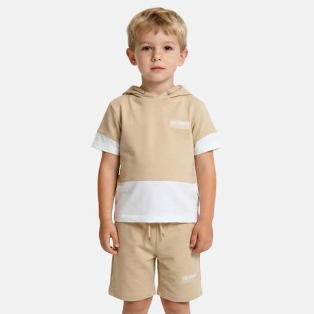 Garçon-Ensemble  garcon - sweat à capuche manches courtes et bermuda