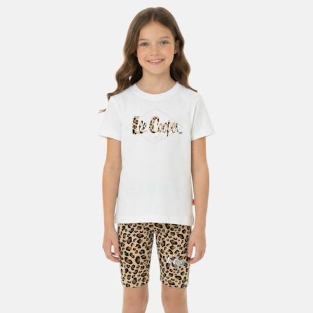 Ensemble  fille -  t-shirt manches courtes et short motif léopard  - vertbaudet enfant