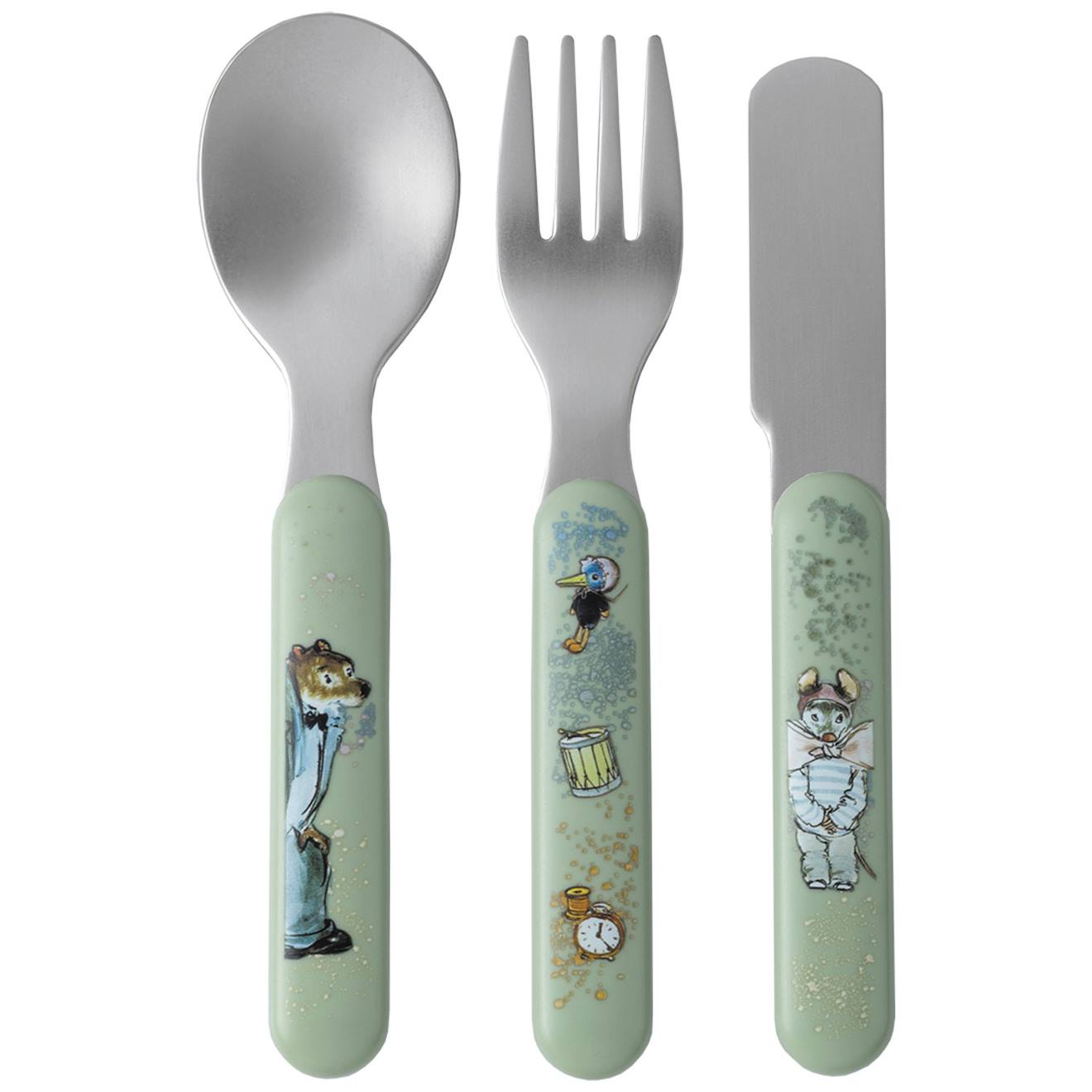 Set De 3 Couverts Ernest Et Célestine Vert (Petit Jour) - Couverture
