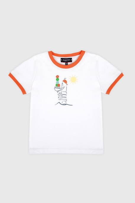 T-shirt en coton léger langoustine enfant - sérigraphie g blanc+- sérigraphie g marine dee 1 - vertbaudet enfant 