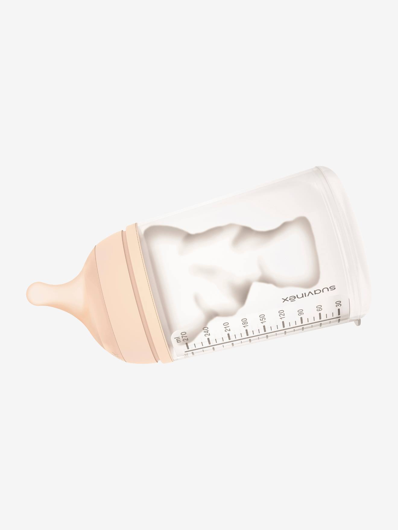 Starter Set Biberon Zero.Zero 180ml rose clair uni avec decor (Suavinex) - Image 2