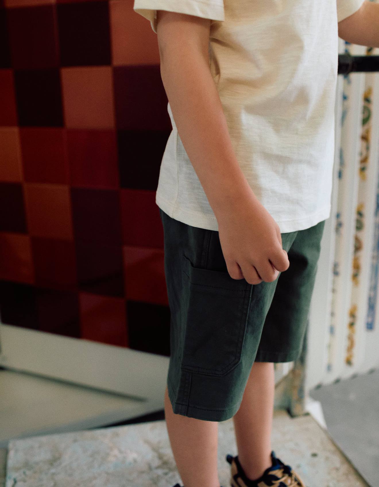 Short Cargo En Serg Avec Cordon De Serrage Vert Fonc 17 €