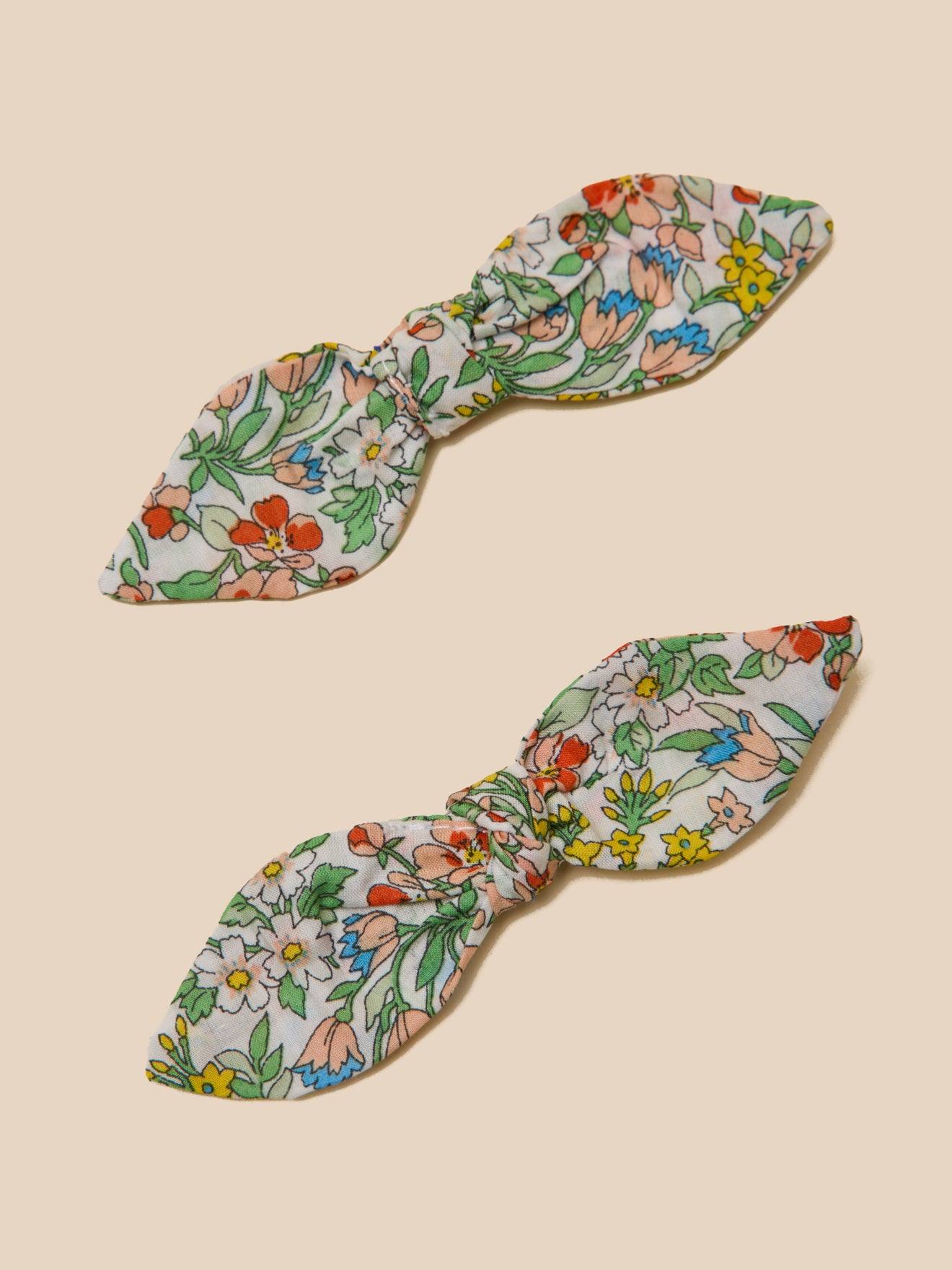 Lot De 2 Pinces Fille Noeud En Tissu Liberty Liberty Nazanin 12$