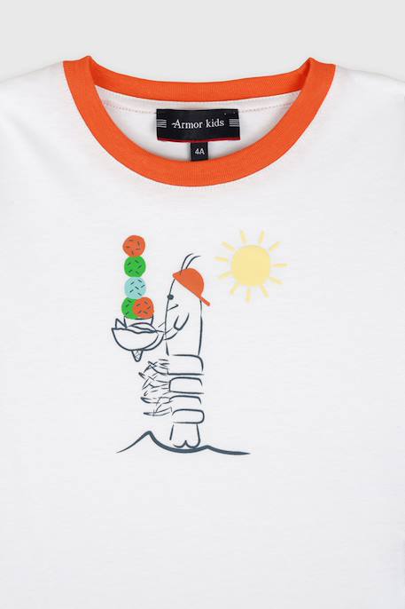T-shirt en coton léger langoustine enfant - sérigraphie g blanc+- sérigraphie g marine dee 3 - vertbaudet enfant 