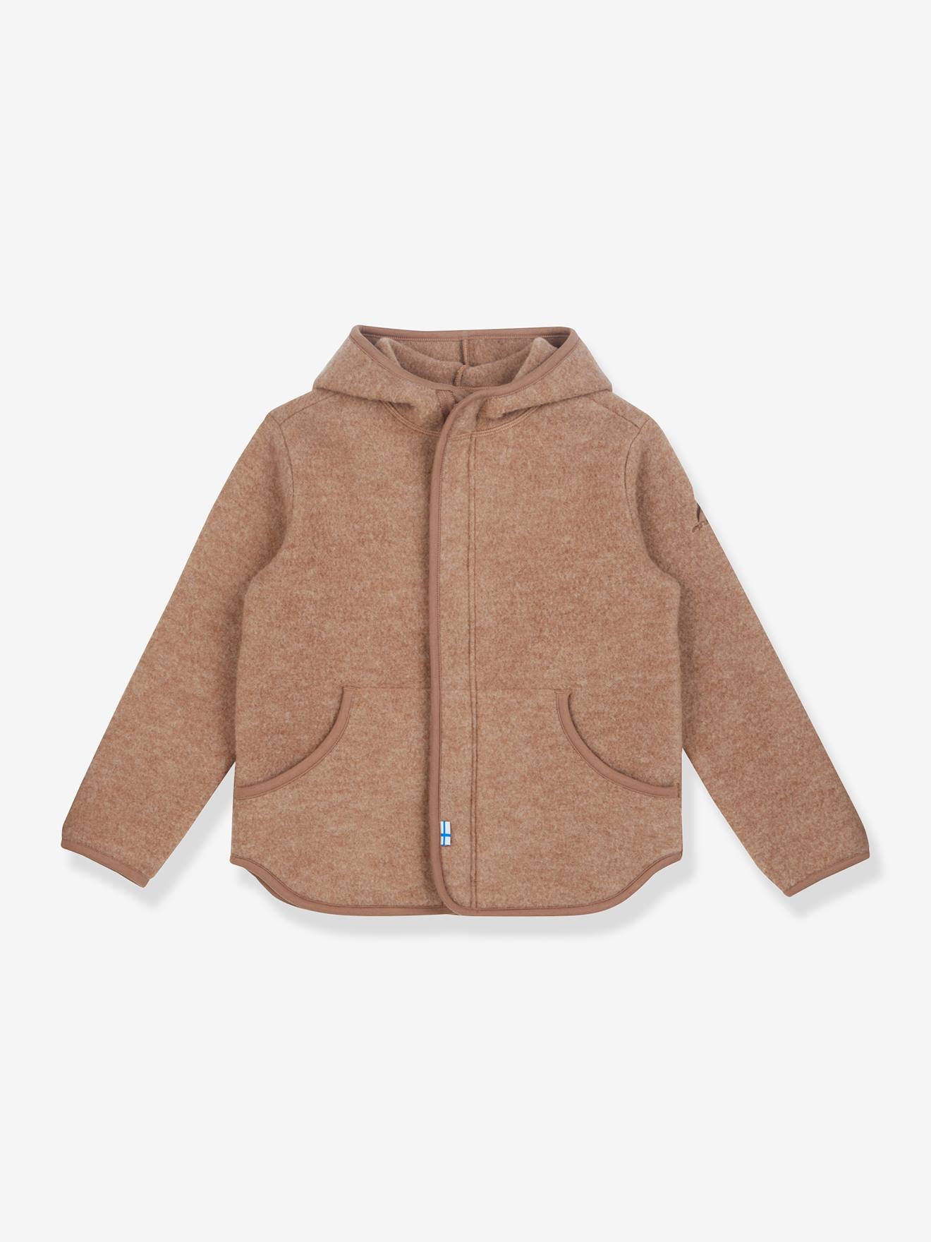 Veste en laine polaire enfant LUONTEVA finkid, veste intérieure à zip camel