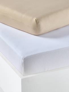 -Lot de 2 draps-housses bébé en jersey extensible