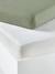 Lot de 2 draps-housses bébé en jersey extensible beige+blanc+bleu vert + blanc+gris + blanc+jaune curry+moutarde+rose pâle + blanc+vert sauge 16 - vertbaudet enfant 