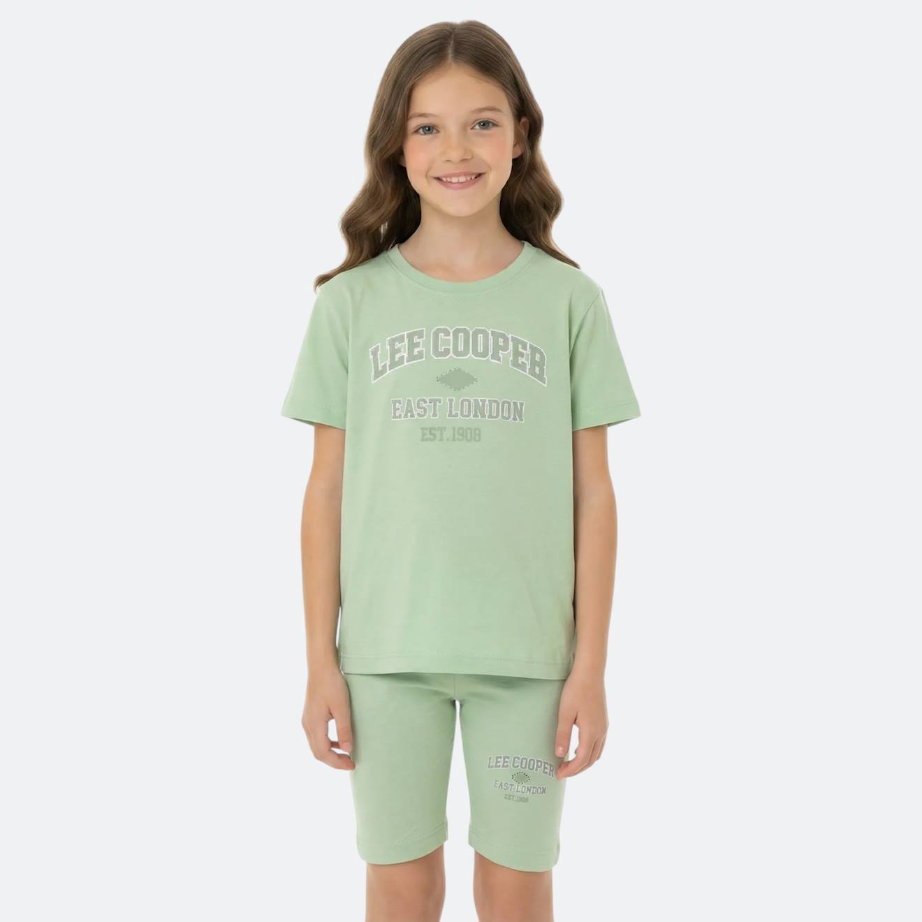 Ensemble Fille T-shirt Manches Courtes Et Bermud Vert