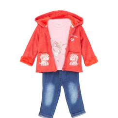Ensemble t-shirt et pantalon avec la veste à capuche    fille imprimé logo col rond  - vertbaudet enfant