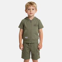 -Ensemble garçon t-shirt manches courtes zippé et short