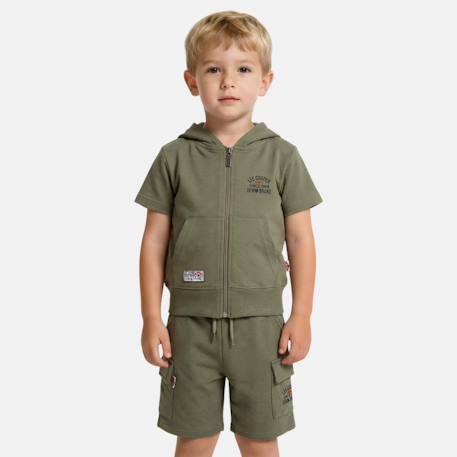 Garçon-Ensemble garçon t-shirt manches courtes zippé et short