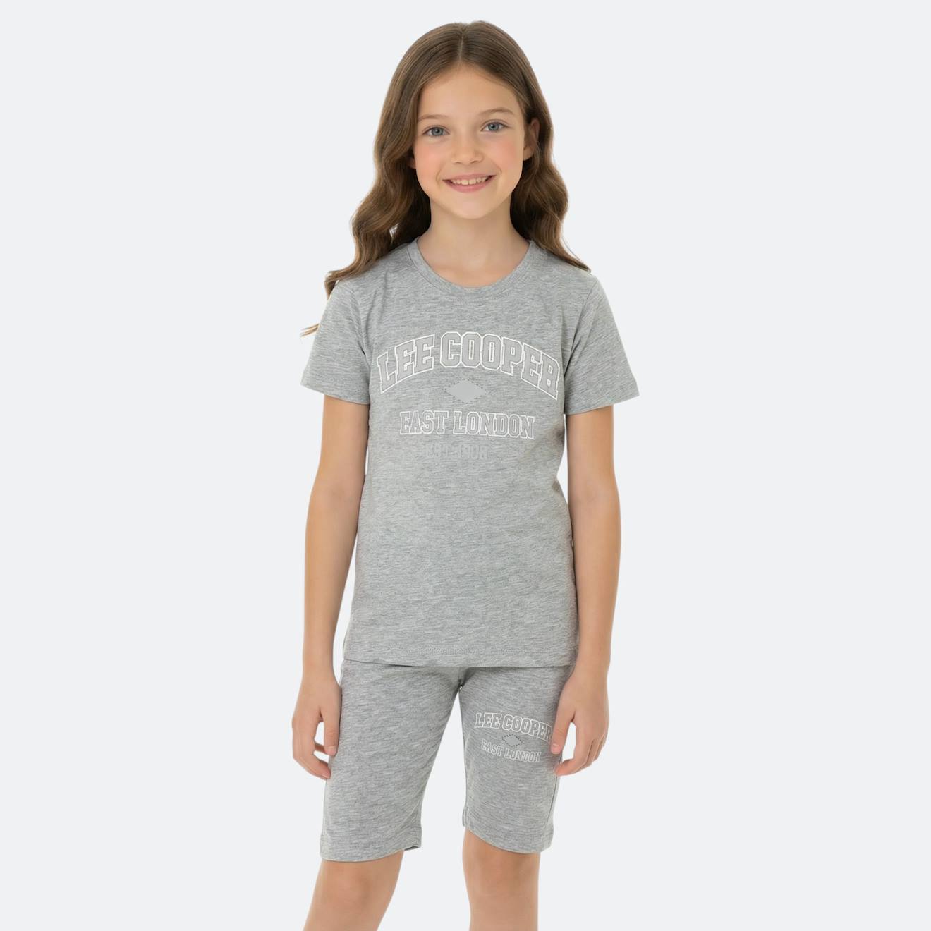 Ensemble Fille T-shirt Manches Courtes Et Bermuda Gris 14 €