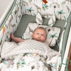 Linge de maison et décoration-Linge de lit enfant-Plaid réversible en minky safari