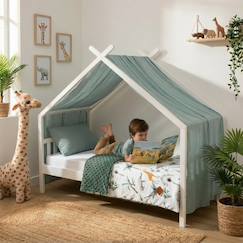 Linge de maison et décoration-Linge de lit enfant-Plaid réversible en minky safari