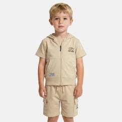 -Ensemble garçon t-shirt manches courtes zippé et short