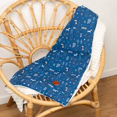 Linge de maison et décoration-Linge de lit enfant-Plaid réversible en minky new york