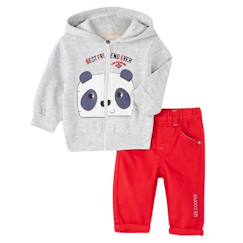 Ensemble veste à capuche et pantalon  garçon imprimé logo  - vertbaudet enfant