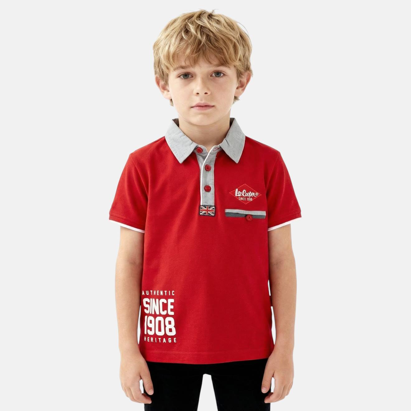 Polo Avec Col Chemise Ouverture Boutonnée Rouge