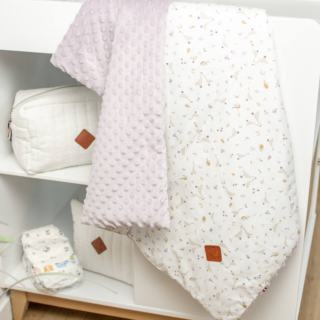 Plaid Réversible En Minky Sidonia Lilas