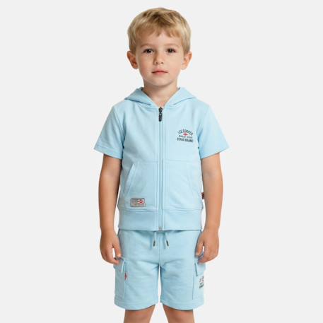 Garçon-Ensemble-Ensemble garçon t-shirt manches courtes zippé et short