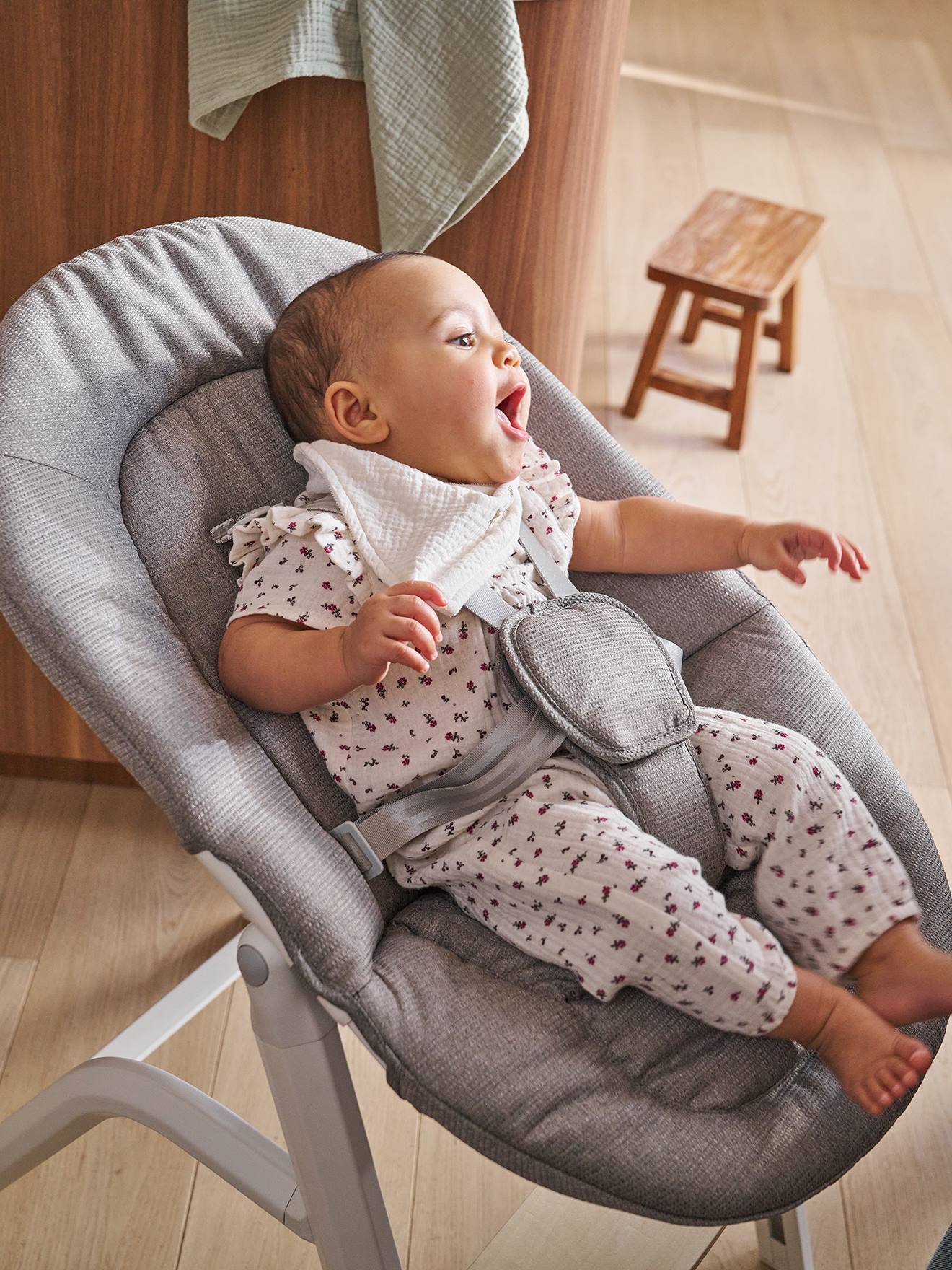 Chaise haute évolutive WOODYNEST beige (Vertbaudet) - Image 1