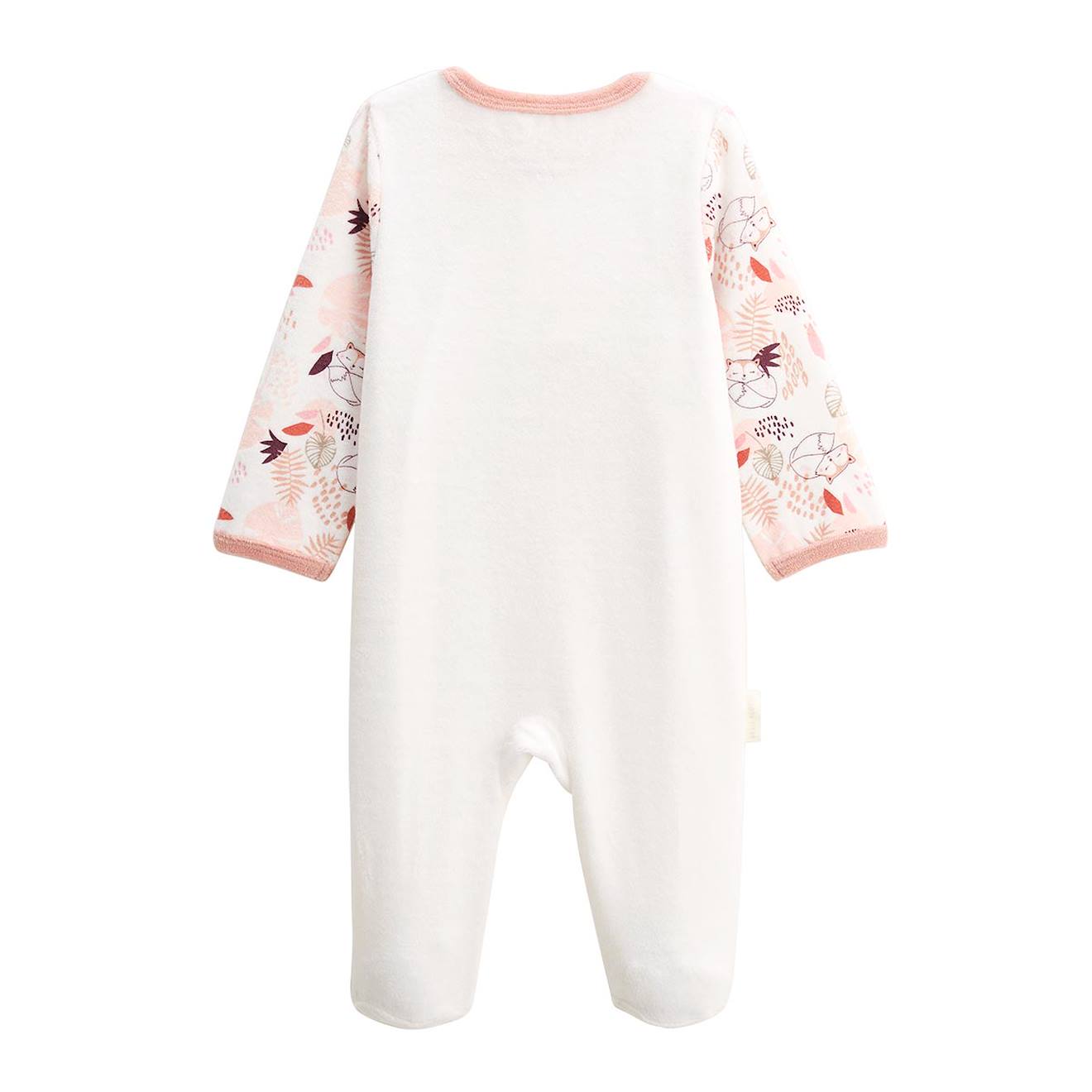 Pyjama Bébé En Velours Ouverture Pont Machu Pichu Rose (Petit Beguin) - Image 2