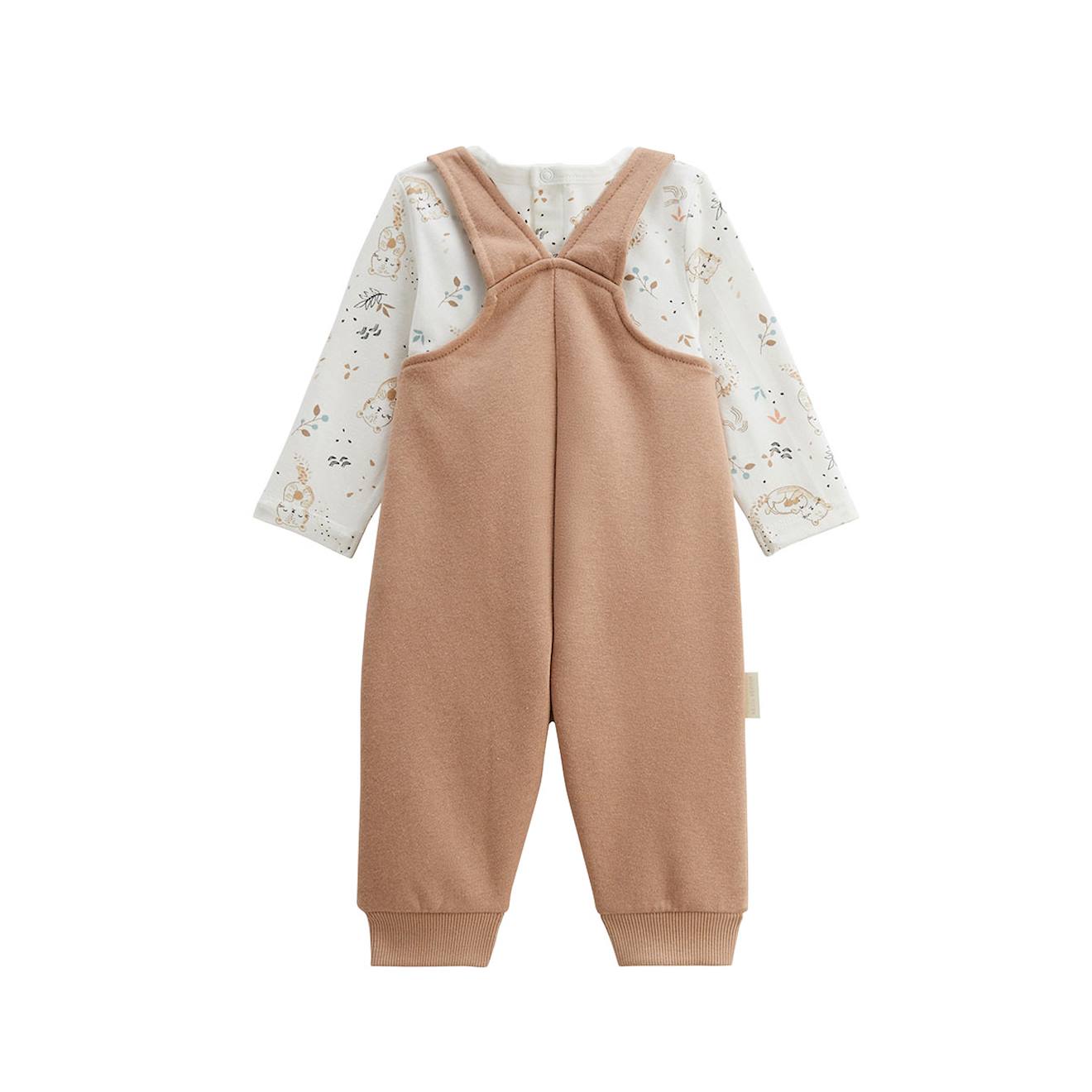 Ensemble Salopette Bébé En Molleton Et T-shirt Mini Loutre Marron (Petit Beguin) - Image 2