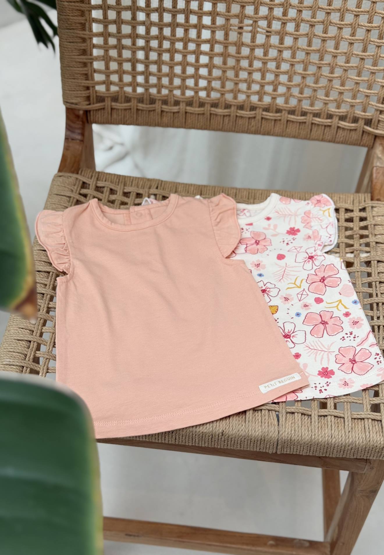 Lot de 2 t-shirts enfant manches courtes santa giulia corail