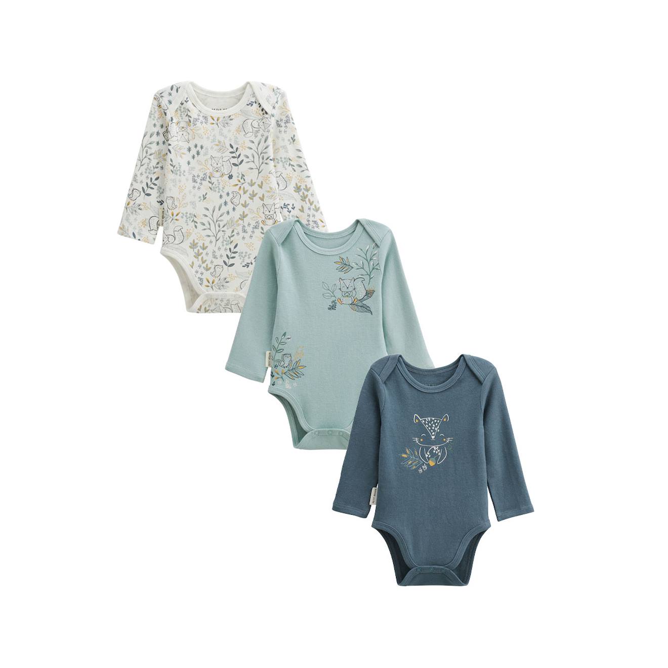 Blueleyu Lot de 4 bodies unisexe à manches longues et col polo pour bébé 100 % coton - XXXS Blueleyu Lot de 4 bodies unisexe à manches longues et col polo pour bébé 100 % coton - XXXS