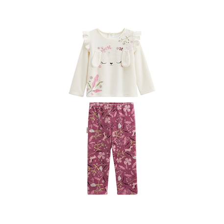 Pyjama enfant 2 pièces en velours mila Ecru 2 - vertbaudet enfant 