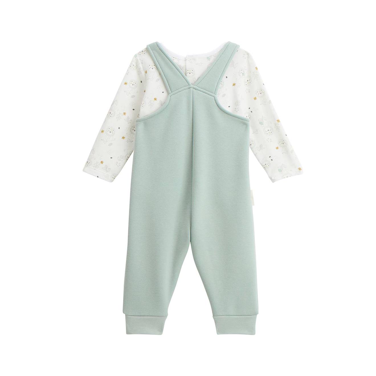 Ensemble Salopette Bébé En Molleton Ultra Chaud Et T-shirt Kenya Vert (Petit Beguin) - Image 2