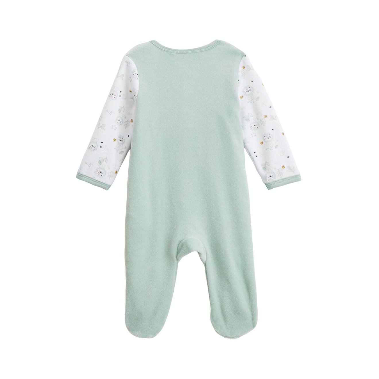 Pyjama Bébé En Velours Ouverture Pont Kenya Vert (Petit Beguin) - Image 2