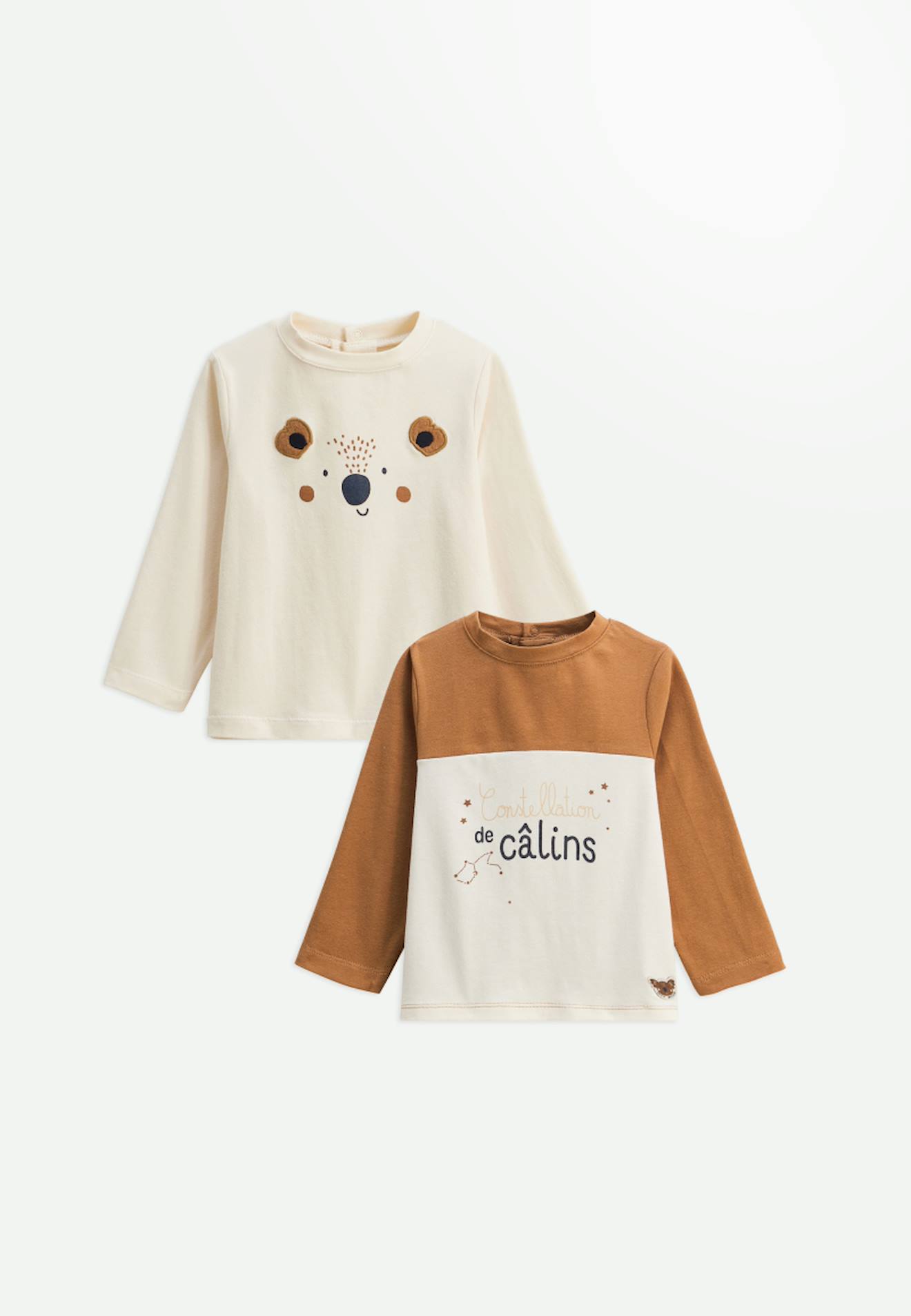 Lot De 2 T-shirts Enfant Manches Longues Constellation Camel