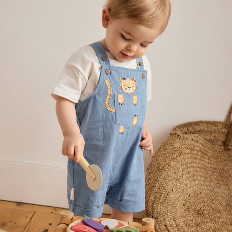 Salopette bébé en toile de coton kanha Bleu 5 - vertbaudet enfant 