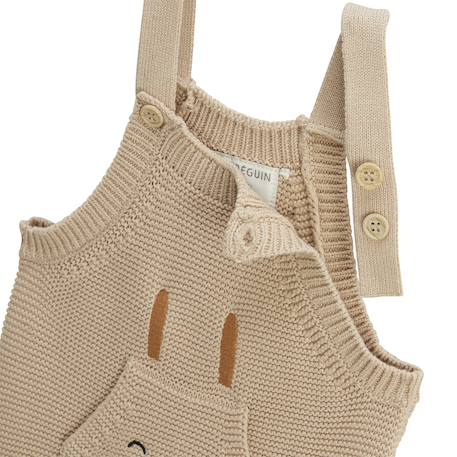 Salopette bébé en tricot hello baby Sable 4 - vertbaudet enfant 