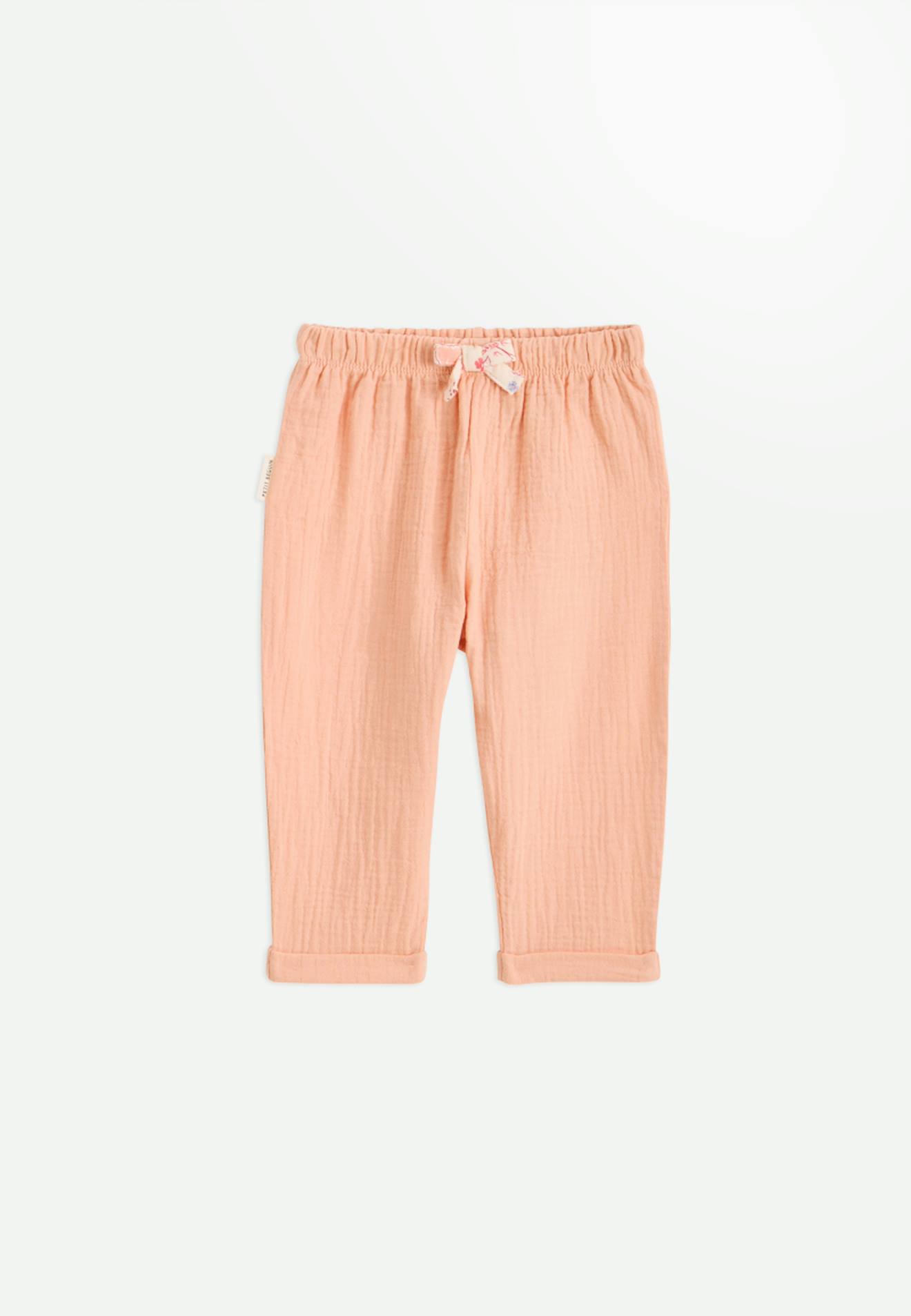 Pantalon Enfant En Gaze De Coton Santa Giulia Corail Pantalon Enfant En Gaze De Coton Santa Giulia Corail