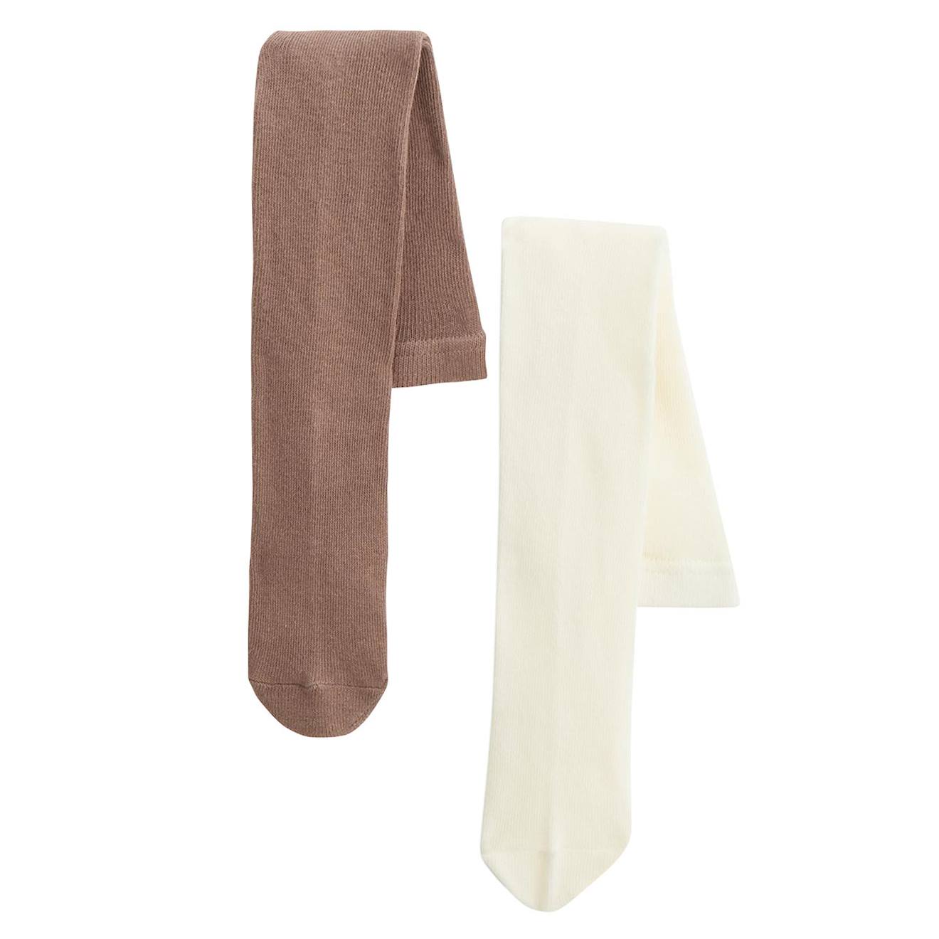 Lot De 2 Paires De Collants Enfant Matcha Marron (Petit Beguin) - Image 1