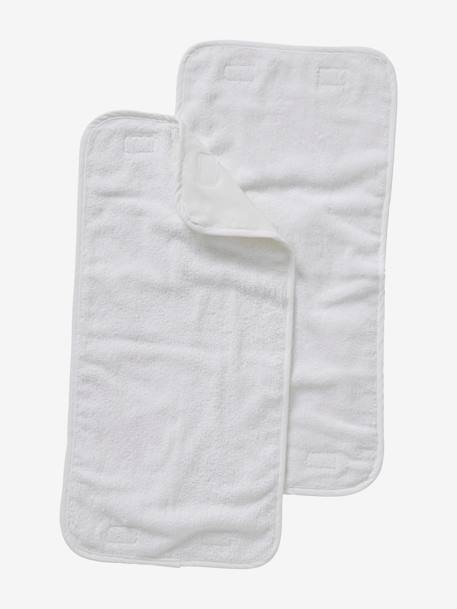 Vertbaudet - Lot de 2 serviettes de rechange pour tapis à langer nomade blanc