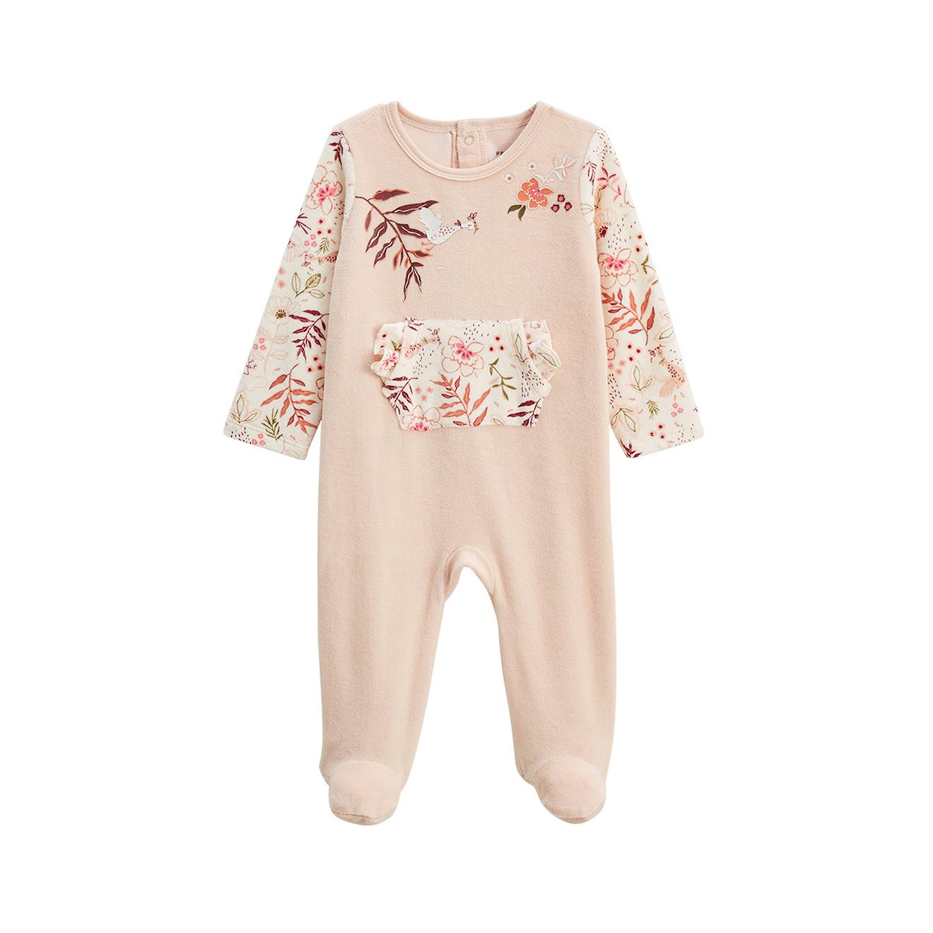 Pyjama Bébé En Velours Manouk Rose (Petit Beguin) - Image 1