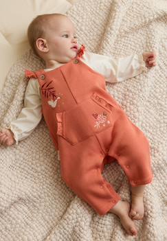 Ensemble salopette bébé en molleton et t-shirt manouk  - vertbaudet enfant