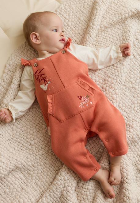 Bébé-Salopette, combinaison-Ensemble salopette bébé en molleton et t-shirt manouk