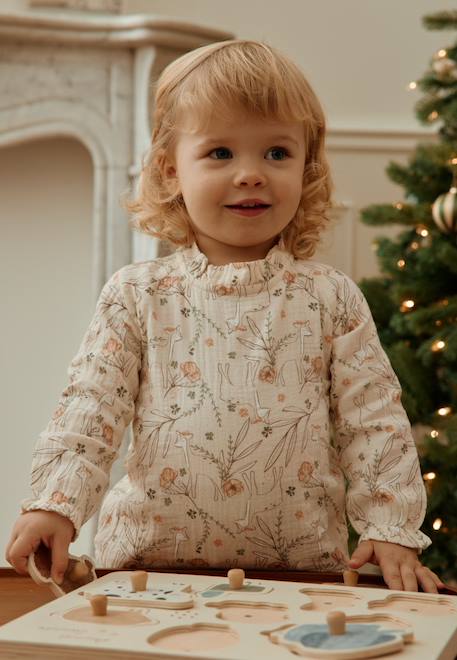 Fille-Blouse enfant en gaze de coton lison